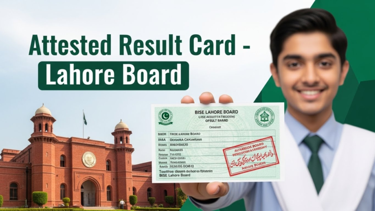 Application Form Getting Attested Result Card / Certificate Lahore Board