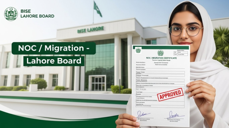 Application For Getting NOC / Migration Lahore Board