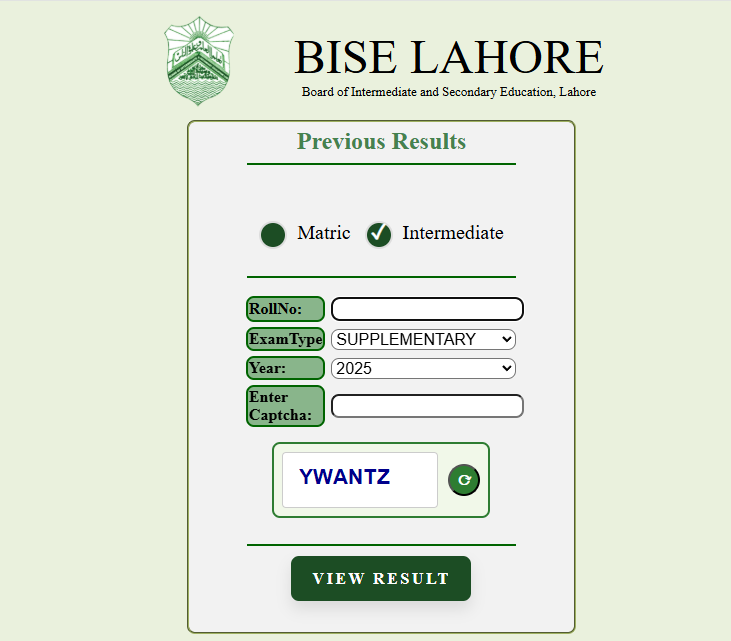 BISE Lahore Result 2026 Check Online By Roll Number