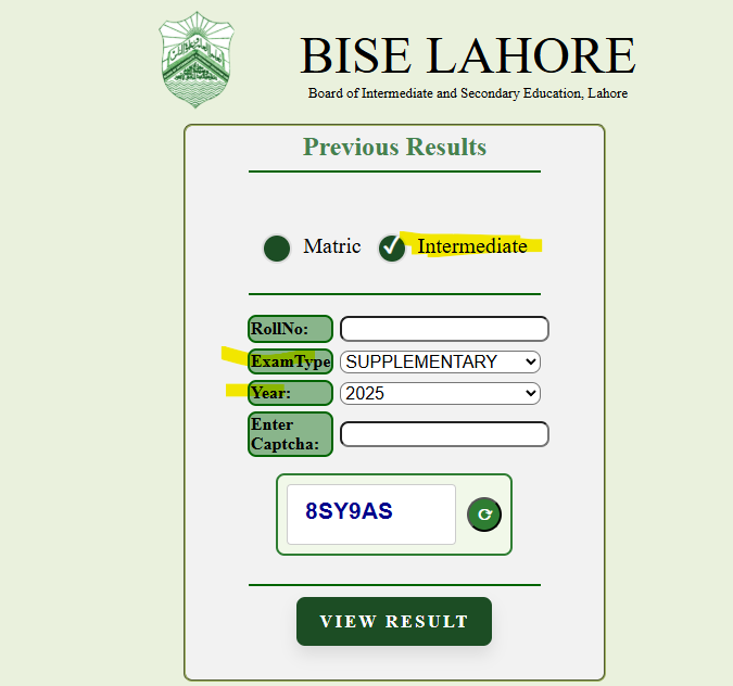 How to check 12th Class Result 2026 Lahore Board