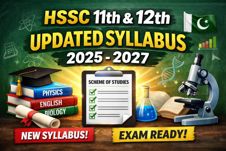 Updated Scheme of Studies and Syllabus for HSSC 11th & 12th (Academic Session 2025–2027)
