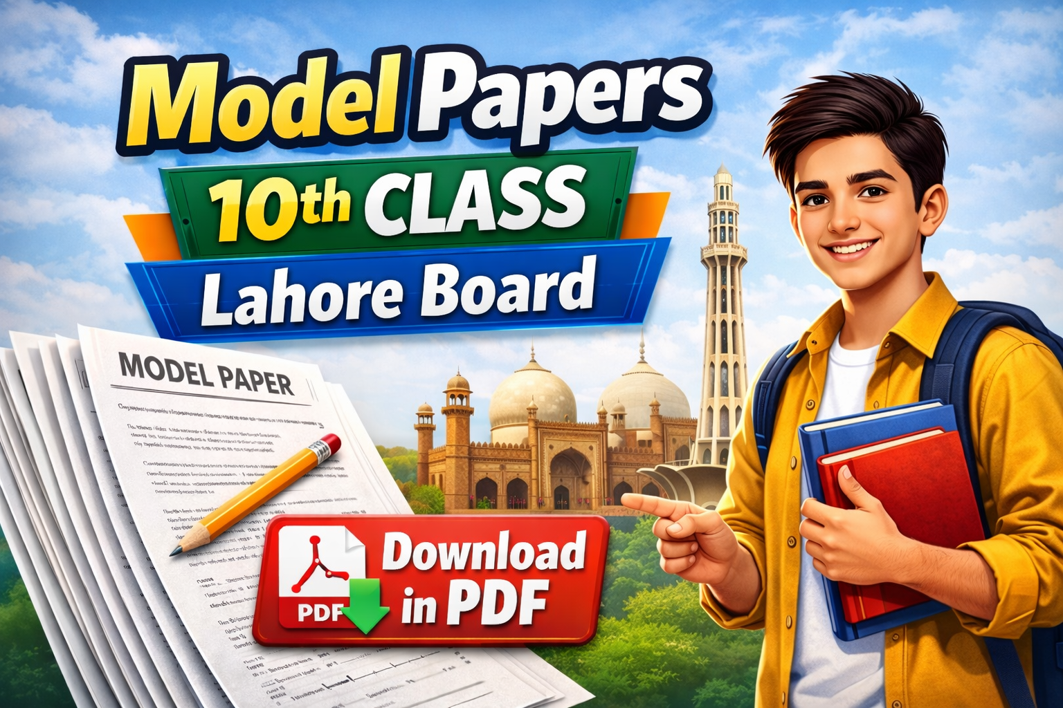 Model Papers 10th Class Lahore Board Download in PDF