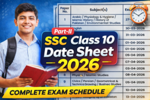 SSC Class 10 Part-II Date Sheet 2026 – Complete Exam Schedule Explained