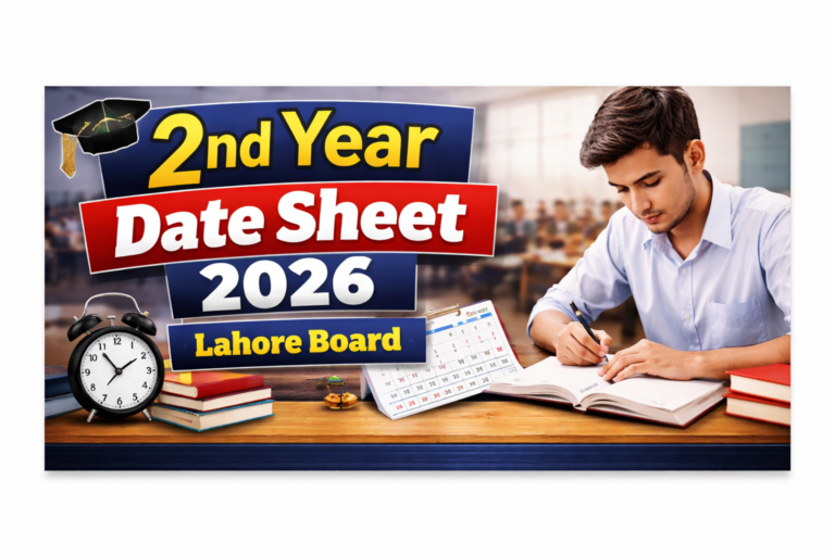 2nd Year Date Sheet 2026 Lahore Board