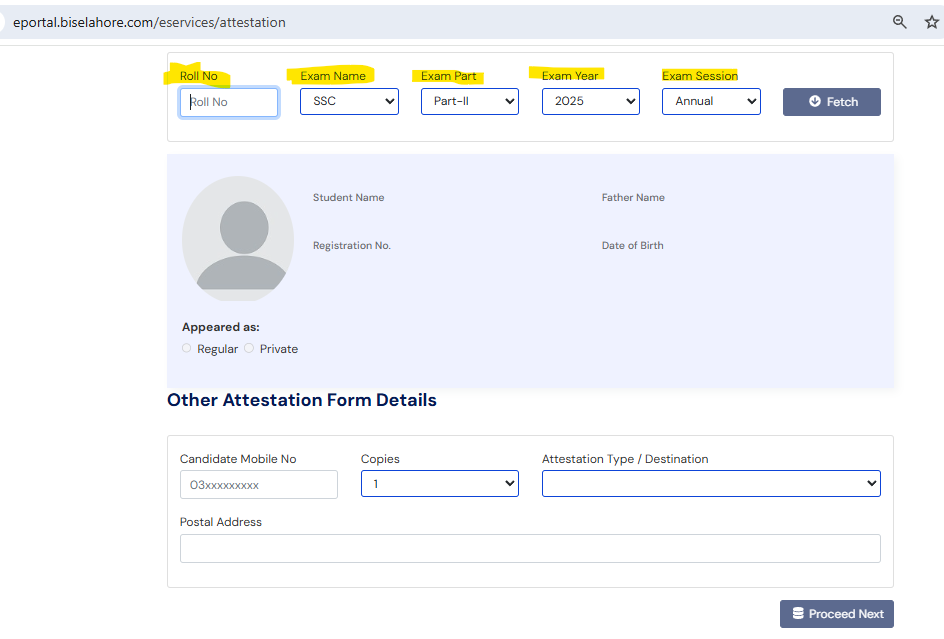 Getting Your Attested Result Card / Certificate from BISE Lahore