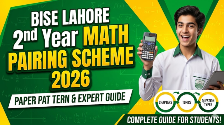 BISE Lahore 2nd Year Math Pairing Scheme 2026