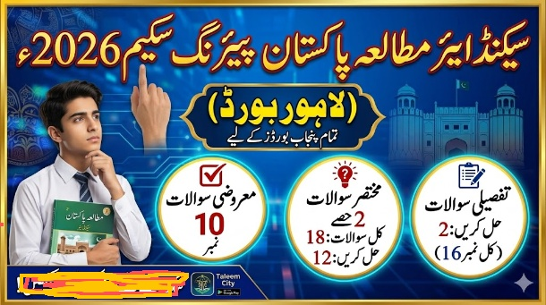 2nd Year Pak Studies Pairing Scheme 2026 Lahore Board