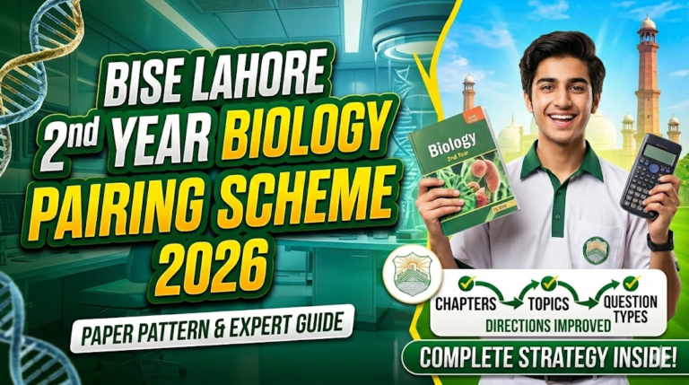 BISE Lahore 2nd Year Biology Pairing Scheme 2026